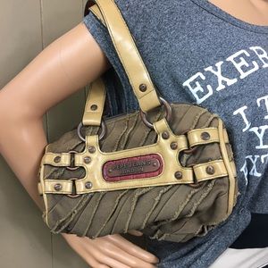 PePe Jeans London  Tan Raw Edge Barrel Purse